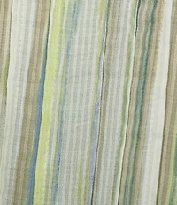 Intro Bok Choy Brush Stroke Print Pleated Button Front Blouse