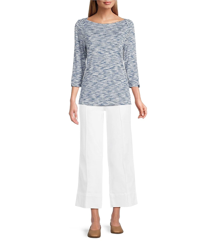 Intro Carrie Slub Stretch Tummy Control Wide Leg Pants