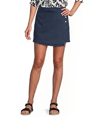 Intro Dahlia Solid Denim Wrap Skort