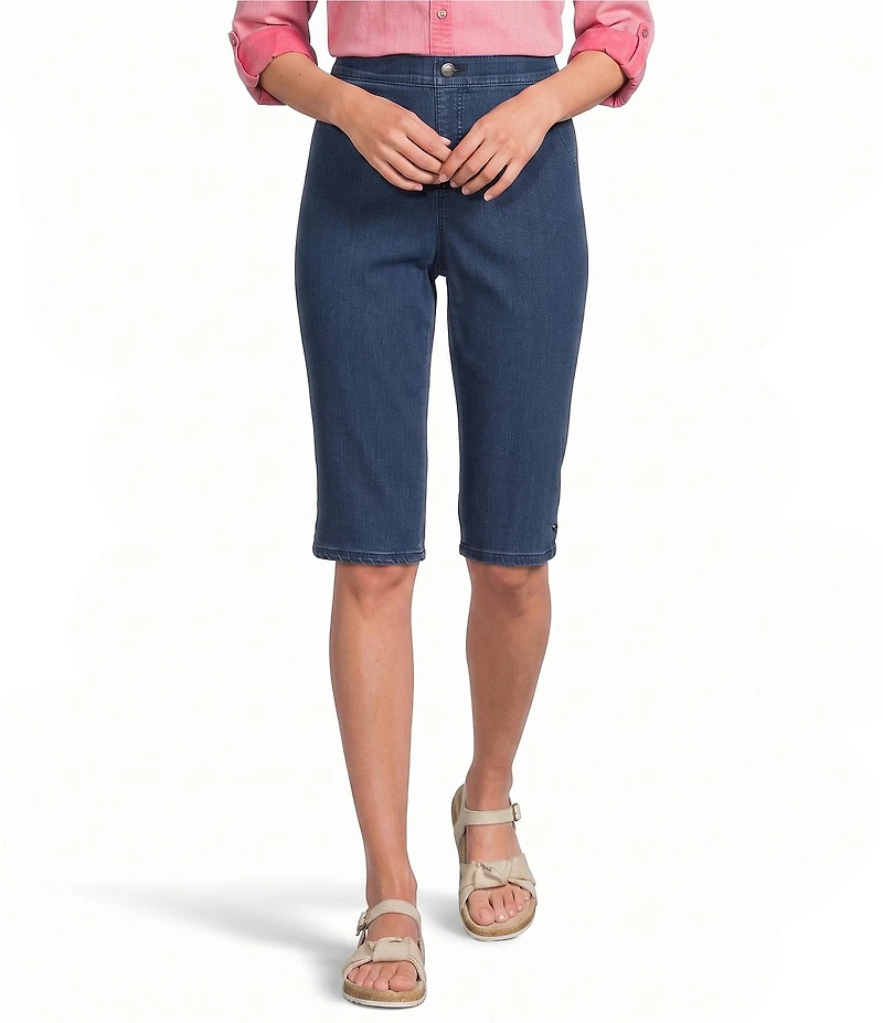 Intro Dahlia Solid Pull-On Skimmer Denim Shorts