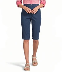 Intro Dahlia Solid Pull-On Skimmer Denim Shorts