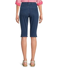 Intro Dahlia Solid Pull-On Skimmer Denim Shorts