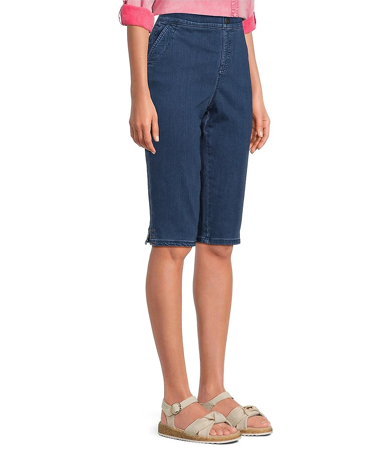 Intro Dahlia Solid Pull-On Skimmer Denim Shorts