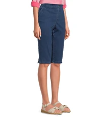 Intro Dahlia Solid Pull-On Skimmer Denim Shorts