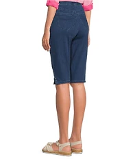 Intro Dahlia Solid Pull-On Skimmer Denim Shorts