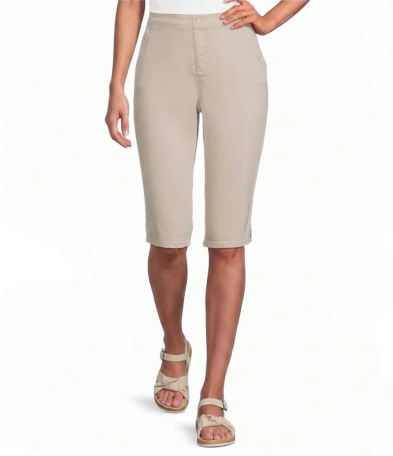 Intro Dahlia Solid Pull-On Skimmer Denim Shorts