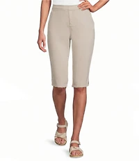 Intro Dahlia Solid Pull-On Skimmer Denim Shorts