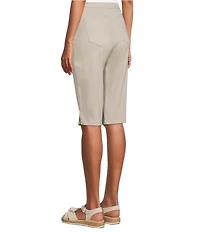 Intro Dahlia Solid Pull-On Skimmer Denim Shorts