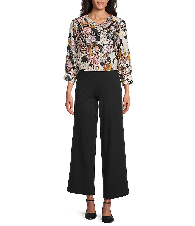 Intro Double Knit Traveler Pull-On Wide Leg Pants
