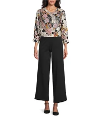 Intro Double Knit Traveler Pull-On Wide Leg Pants