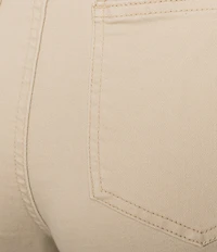Intro Straight Leg Tulip Eyelet Embroidered Frayed Hem Pull-On Ankle Pants