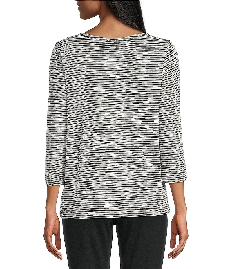 Intro Knit Jersey Boat Neck 3/4 Sleeve Traveler Tee