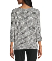 Intro Knit Jersey Boat Neck 3/4 Sleeve Traveler Tee