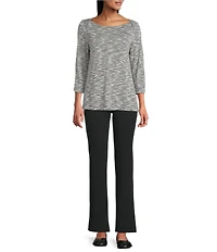 Intro Knit Jersey Boat Neck 3/4 Sleeve Traveler Tee