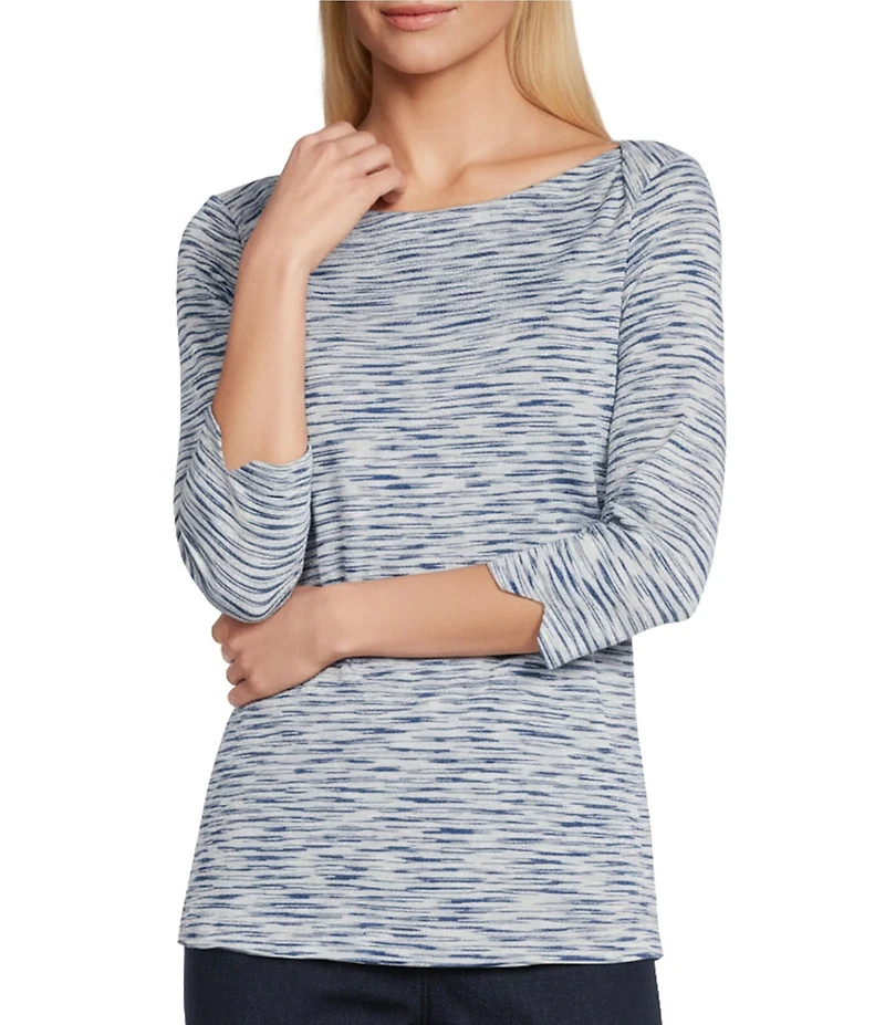 Intro Knit Jersey Boat Neck 3/4 Sleeve Traveler Tee