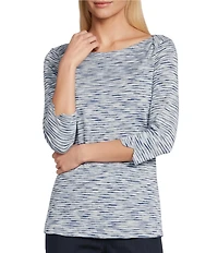 Intro Knit Jersey Boat Neck 3/4 Sleeve Traveler Tee