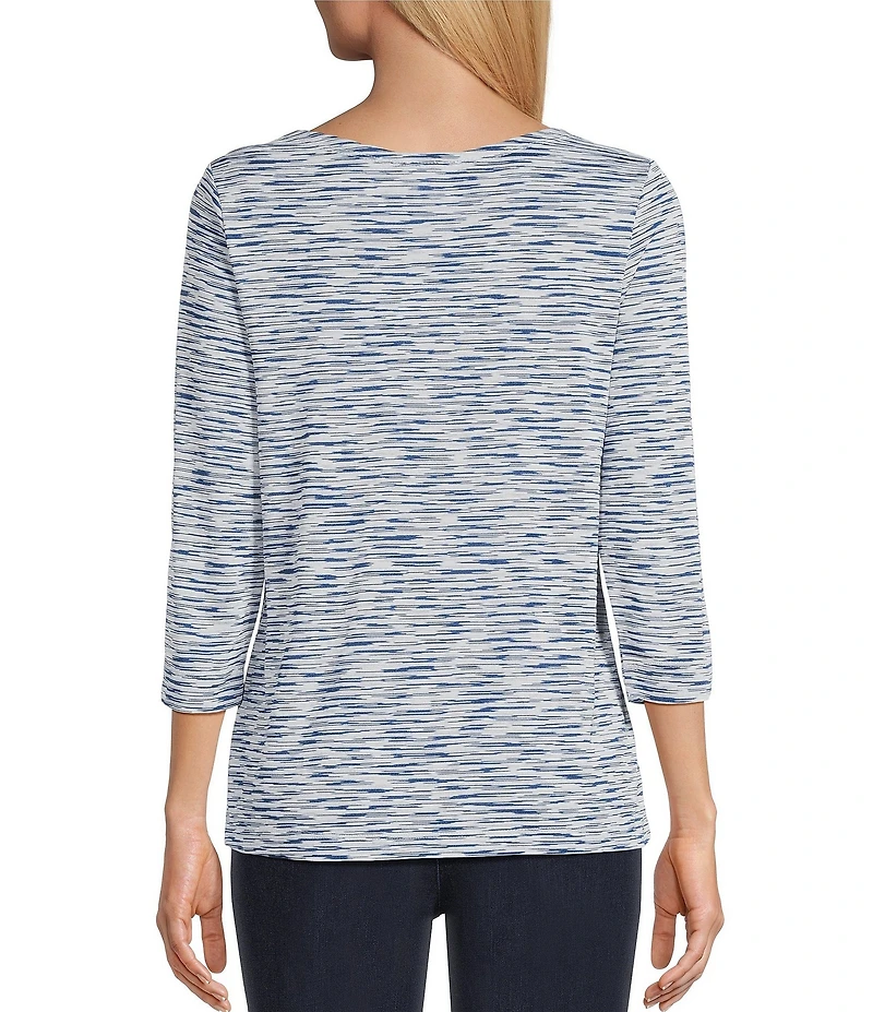 Intro Knit Jersey Boat Neck 3/4 Sleeve Traveler Tee