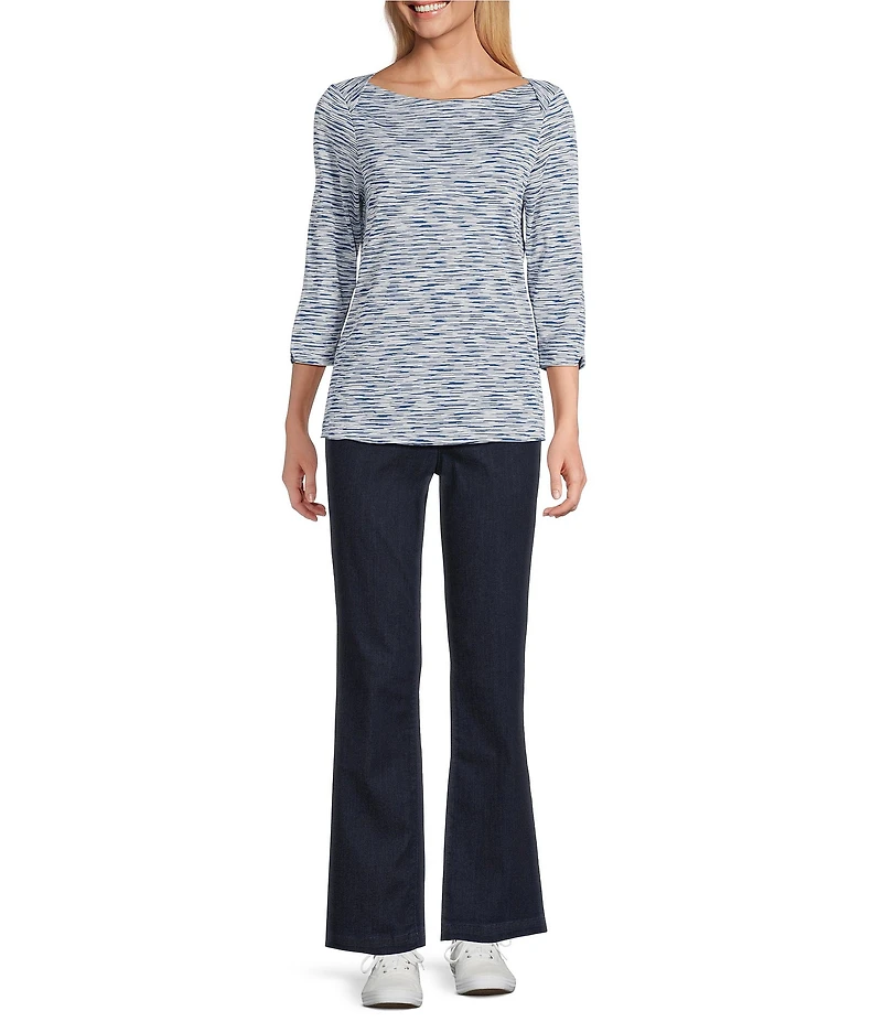 Intro Knit Jersey Boat Neck 3/4 Sleeve Traveler Tee