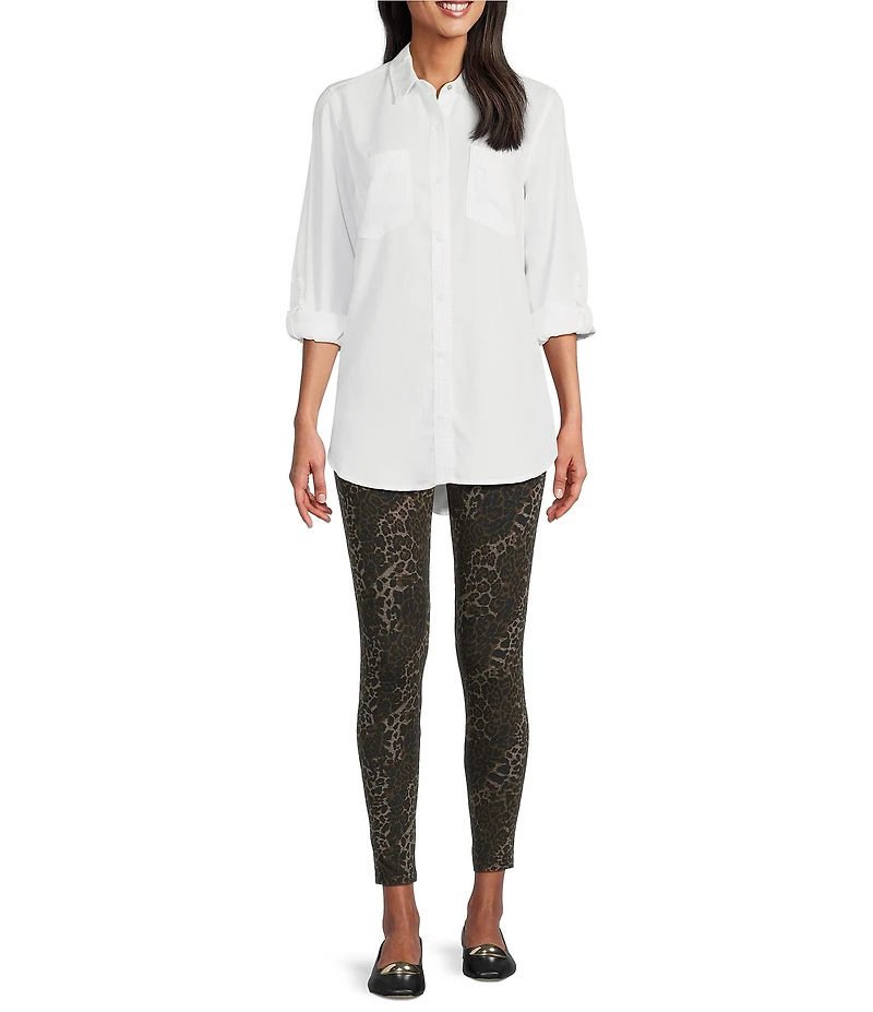 Intro Love The Fit Suave Knit Textured Animal Tummy Control Pull-On Leggings