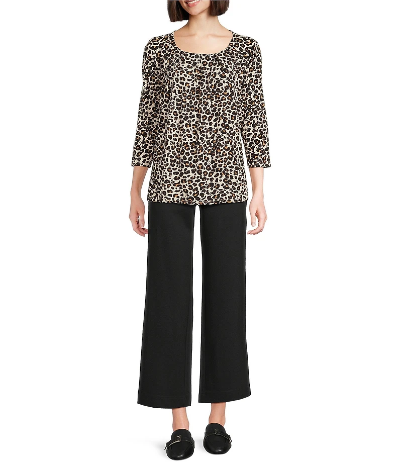 Intro Mae Double Knit Relaxed Pull-On Cropped Pants