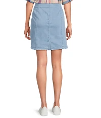Intro Nia Denim Button Hem Pull-On Skort