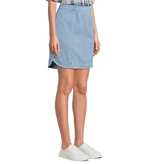 Intro Nia Denim Button Hem Pull-On Skort