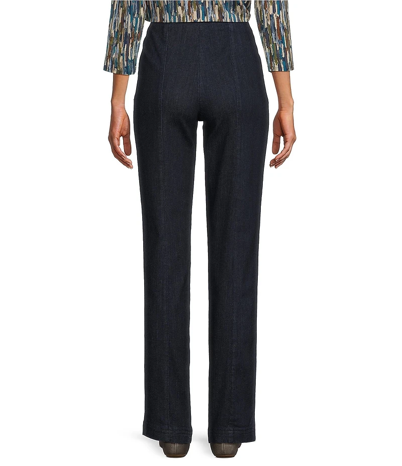 Intro Nia Hollywood Waist Seam Detail High Rise Straight Leg Pull-On Denim Pants