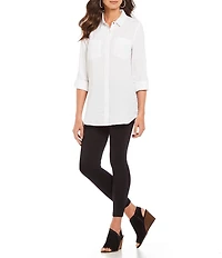 Intro Petite Size Bella Solid Double Knit Slim Her Leggings