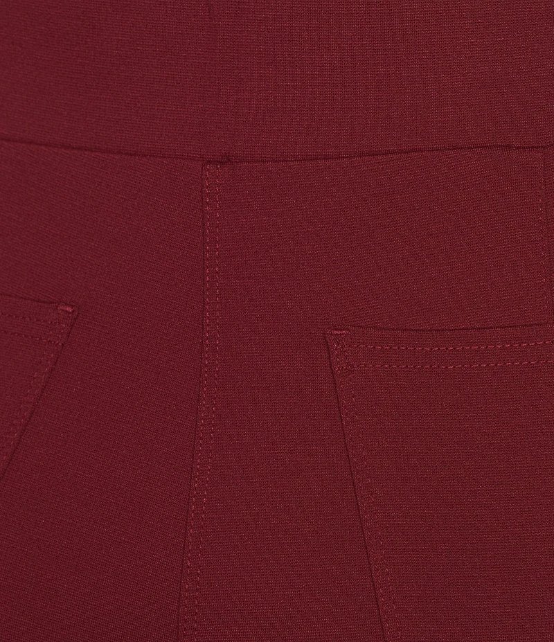 Intro Petite Size Bella Solid Double Knit Slim Her Straight Leg Pants