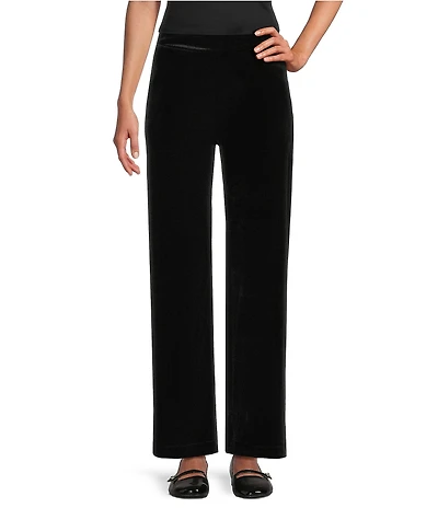 Intro Petite Size Britt Velvet Wide Leg Pull-On Pants