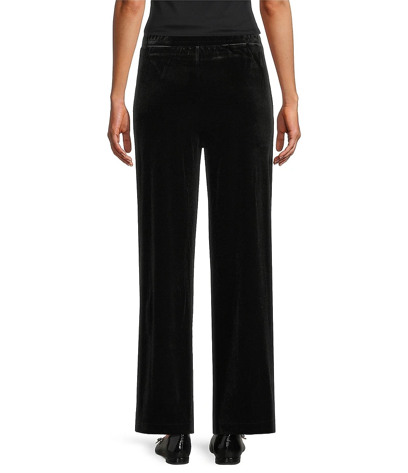 Intro Petite Size Britt Velvet Wide Leg Pull-On Pants