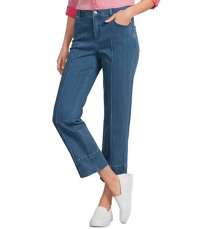 Intro Petite Size Carrie Slub Stretch Tummy Control Wide Leg Jeans