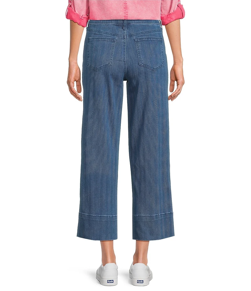 Intro Petite Size Carrie Slub Stretch Tummy Control Wide Leg Jeans