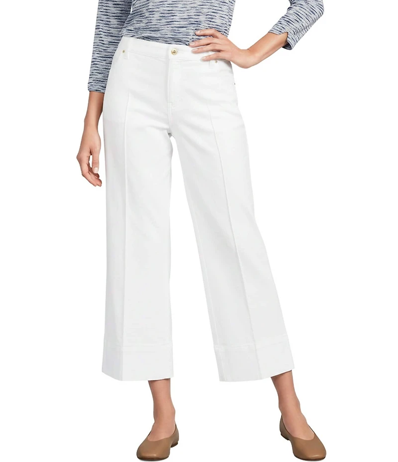 Intro Petite Size Carrie Slub Stretch Tummy Control Wide Leg Pants
