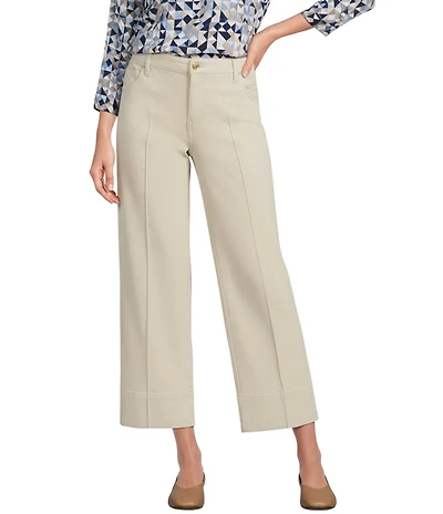 Intro Petite Size Carrie Slub Stretch Tummy Control Wide Leg Pants