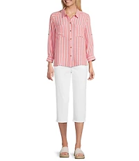 Intro Petite Size Dahlia Freedom Denim Pull-On Capri Pants