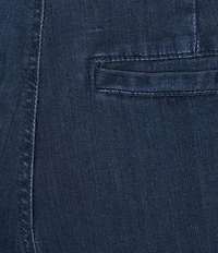 Intro Petite Size Dahlia Solid Denim Wrap Skort