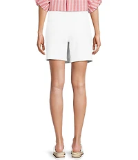 Intro Petite Size Dahlia Solid Denim Wrap Skort