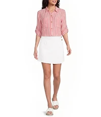 Intro Petite Size Dahlia Solid Denim Wrap Skort
