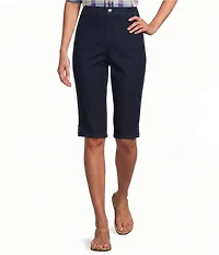 Intro Petite Size Dahlia Solid Pull-On Skimmer Denim Shorts