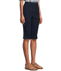 Intro Petite Size Dahlia Solid Pull-On Skimmer Denim Shorts