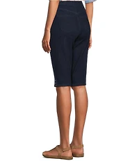 Intro Petite Size Dahlia Solid Pull-On Skimmer Denim Shorts
