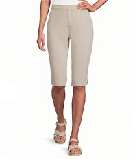 Intro Petite Size Dahlia Solid Pull-On Skimmer Denim Shorts