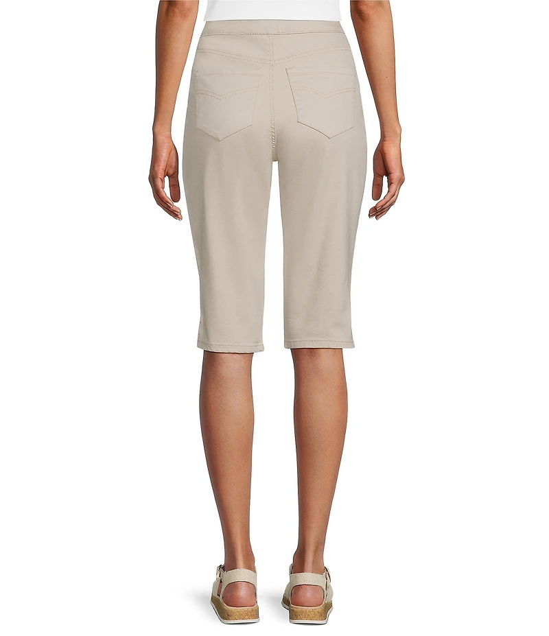 Intro Petite Size Dahlia Solid Pull-On Skimmer Denim Shorts