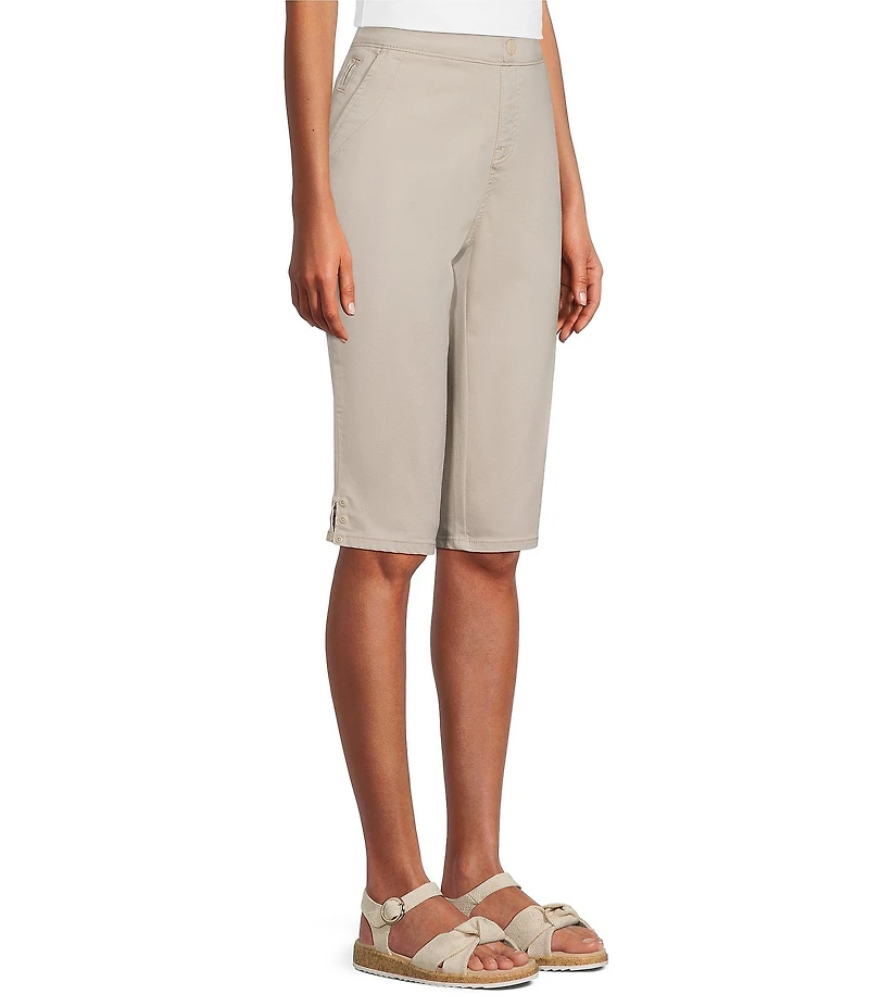 Intro Petite Size Dahlia Solid Pull-On Skimmer Denim Shorts
