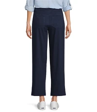 Intro Petite Size Double Knit Straight Leg Traveler Pull-On Ankle Denim Pants