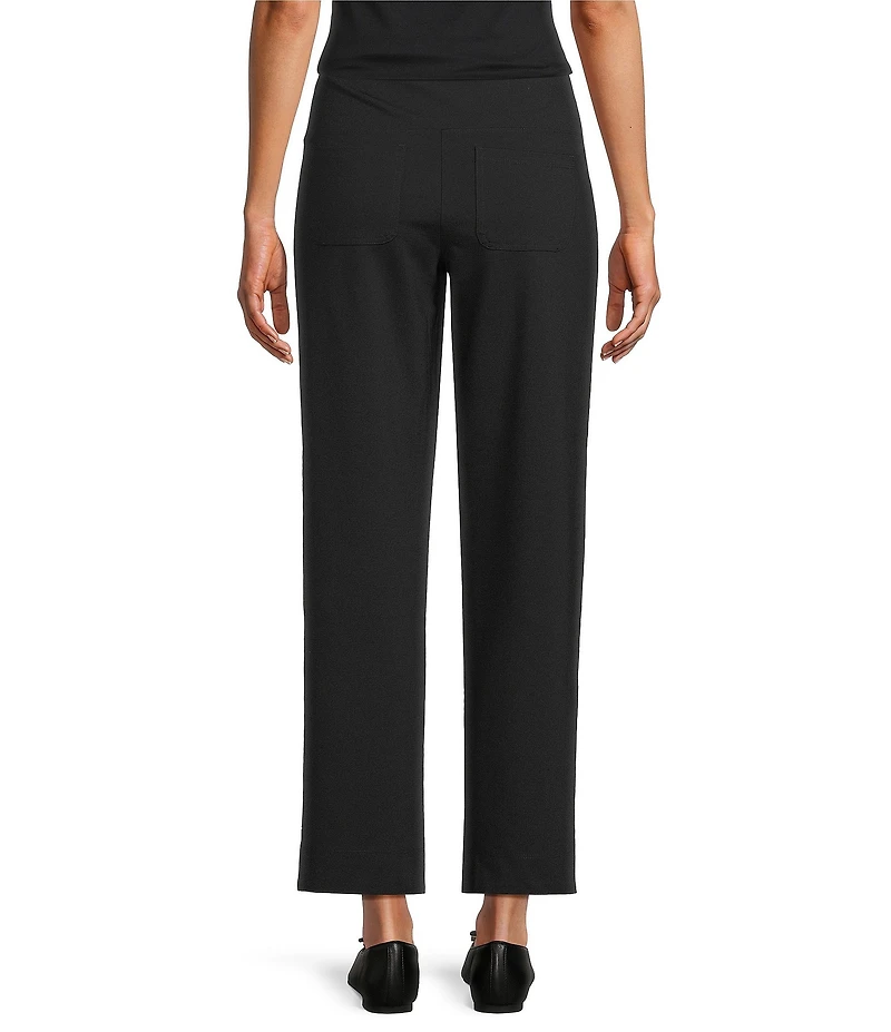 Intro Petite Size Double Knit Straight Leg Traveler Pull-On Ankle Pants