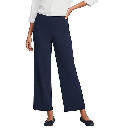 Intro Petite Size Double Knit Traveler Pull-On Wide Leg Pants