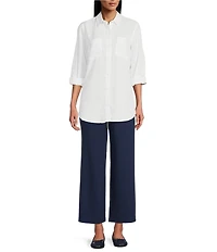 Intro Petite Size Double Knit Traveler Pull-On Wide Leg Pants