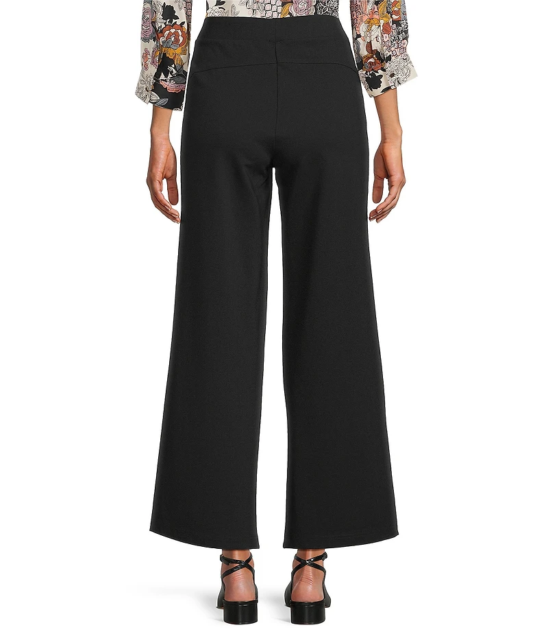Intro Petite Size Double Knit Traveler Pull-On Wide Leg Pants